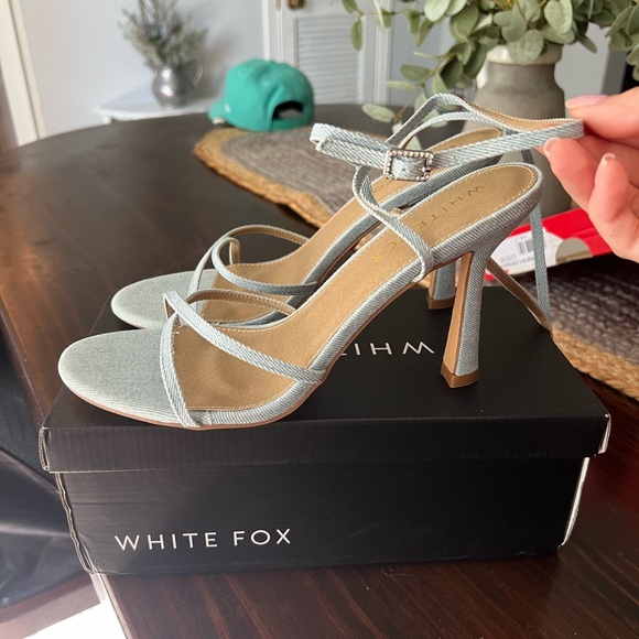 White Fox Boutique Shoes - New White Fox Boutique Denim Heels